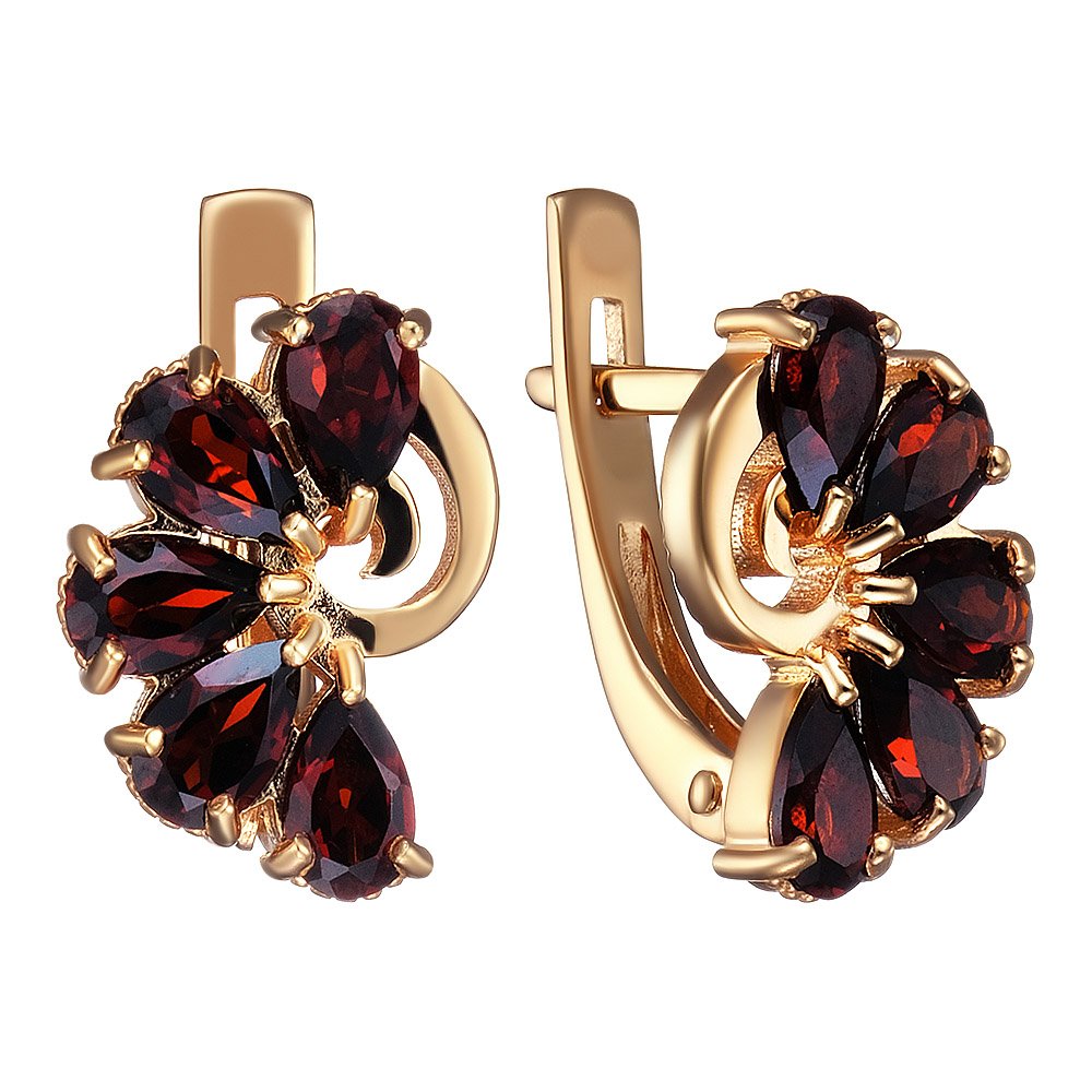 Серебряные серьги 925 пробы; вставки 10 Гранат;