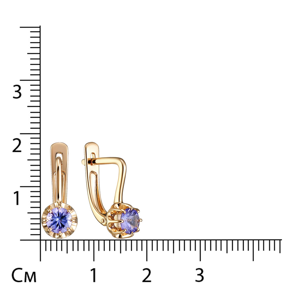 Серьги из золота с танзанитами