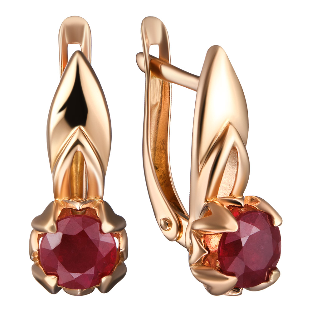 Серебряные серьги 925 пробы; вставки 2 Рубин 2,5 F/2;