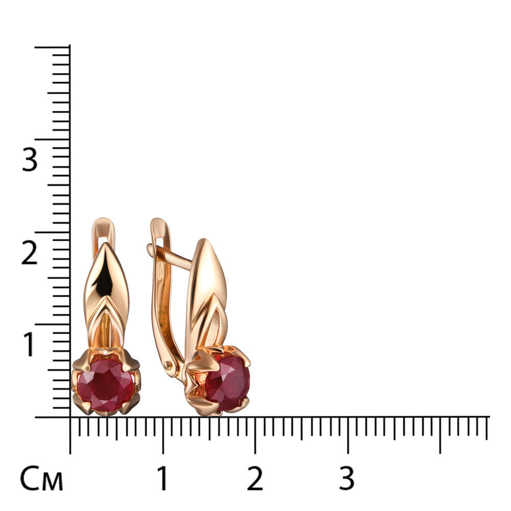 Серебряные серьги 925 пробы; вставки 2 Рубин 2,5 F/2;