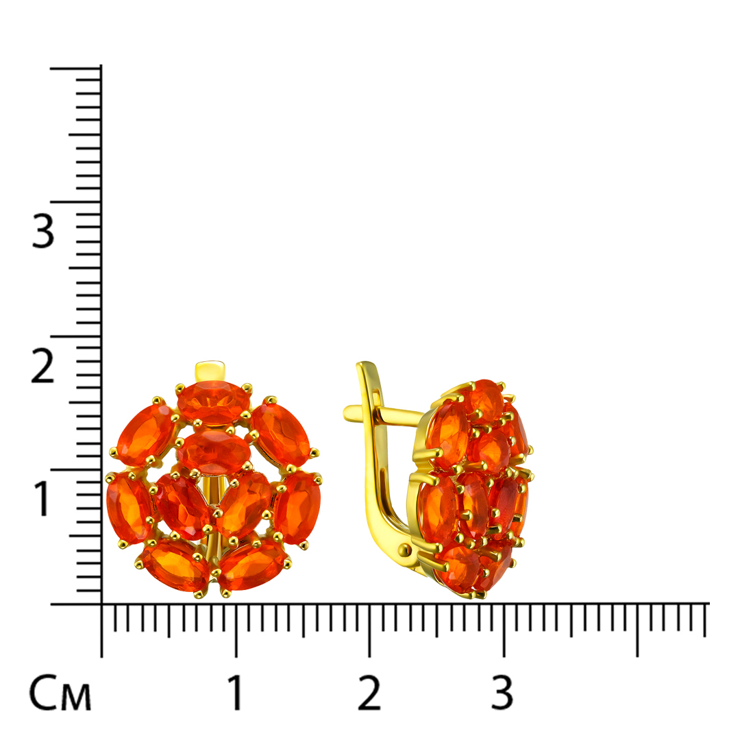 Серебряные серьги с огненными опалами