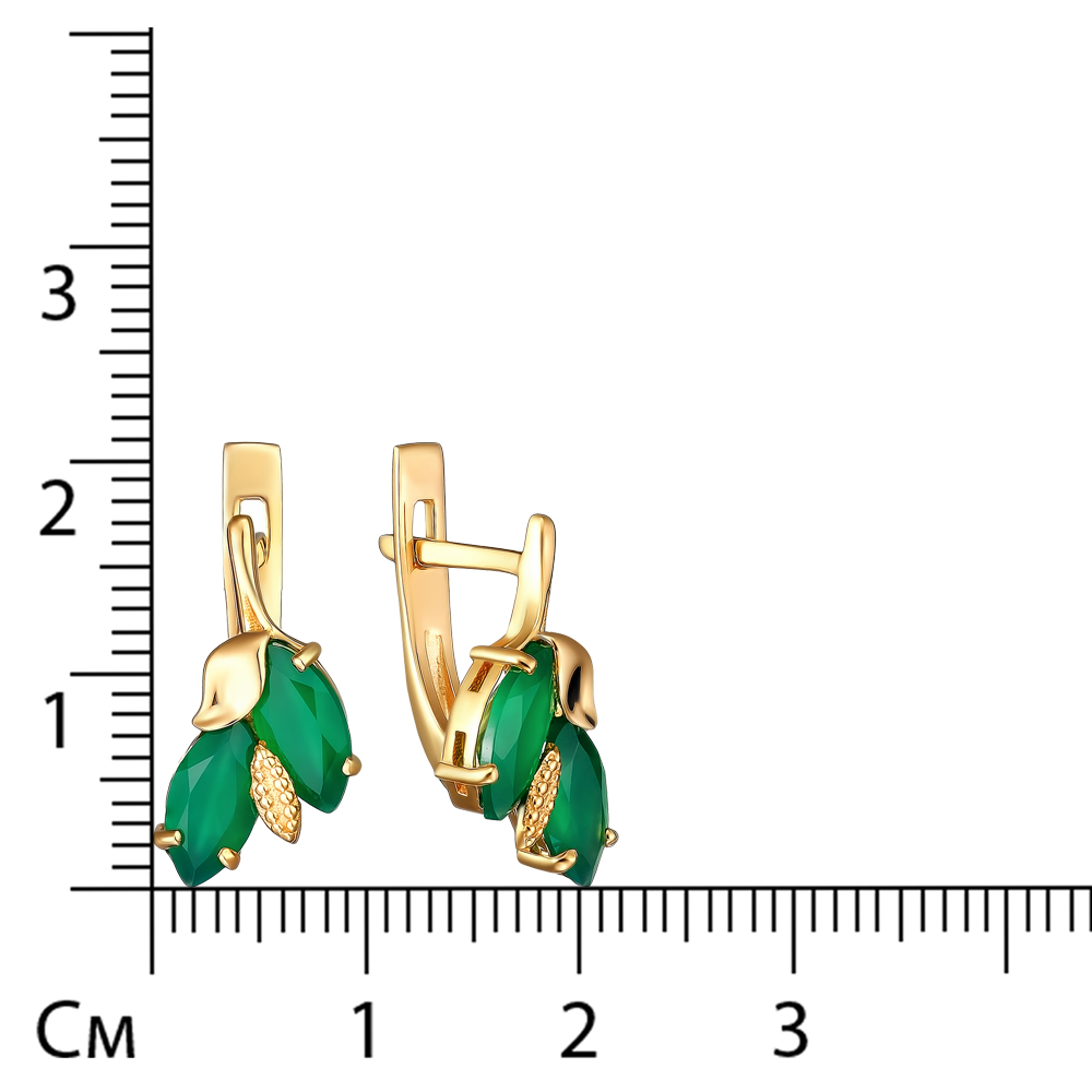 Серебряные серьги 925 пробы; вставки 4 Агат;