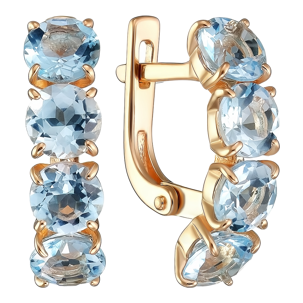 Серебряные серьги 925 пробы; вставки 8 Топаз;