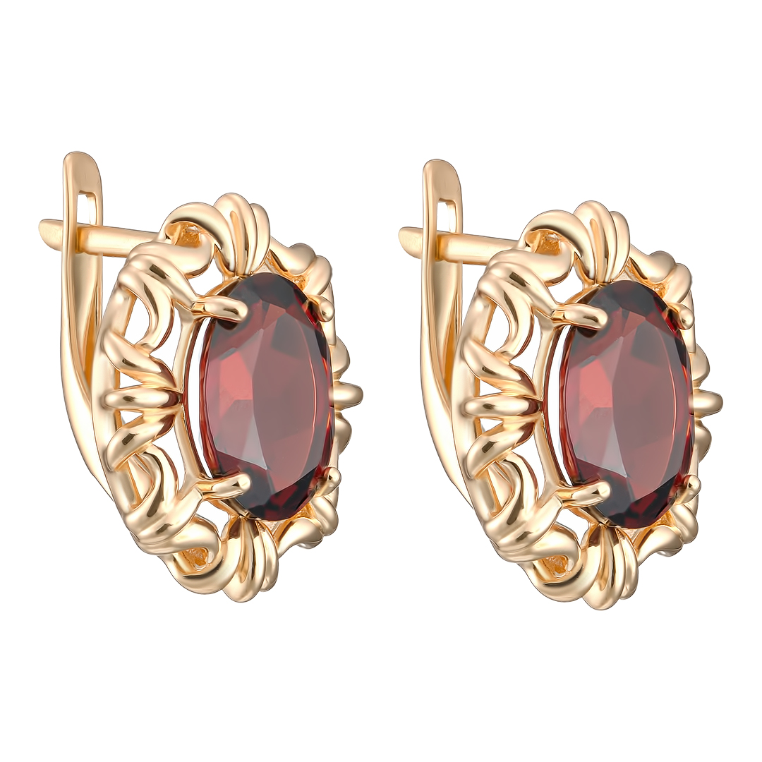 Серебряные серьги с гранатами