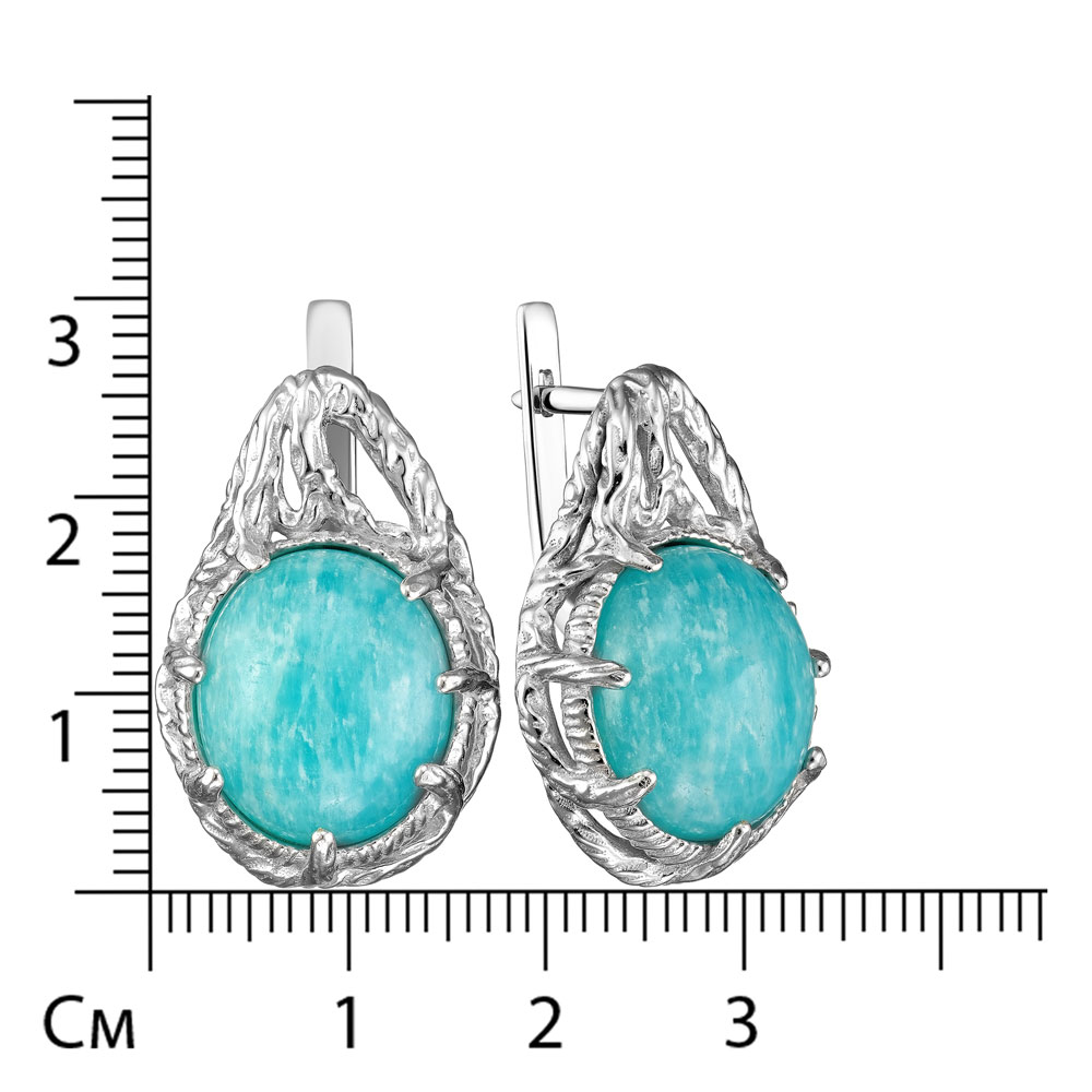 Серебряные серьги с амазонитами