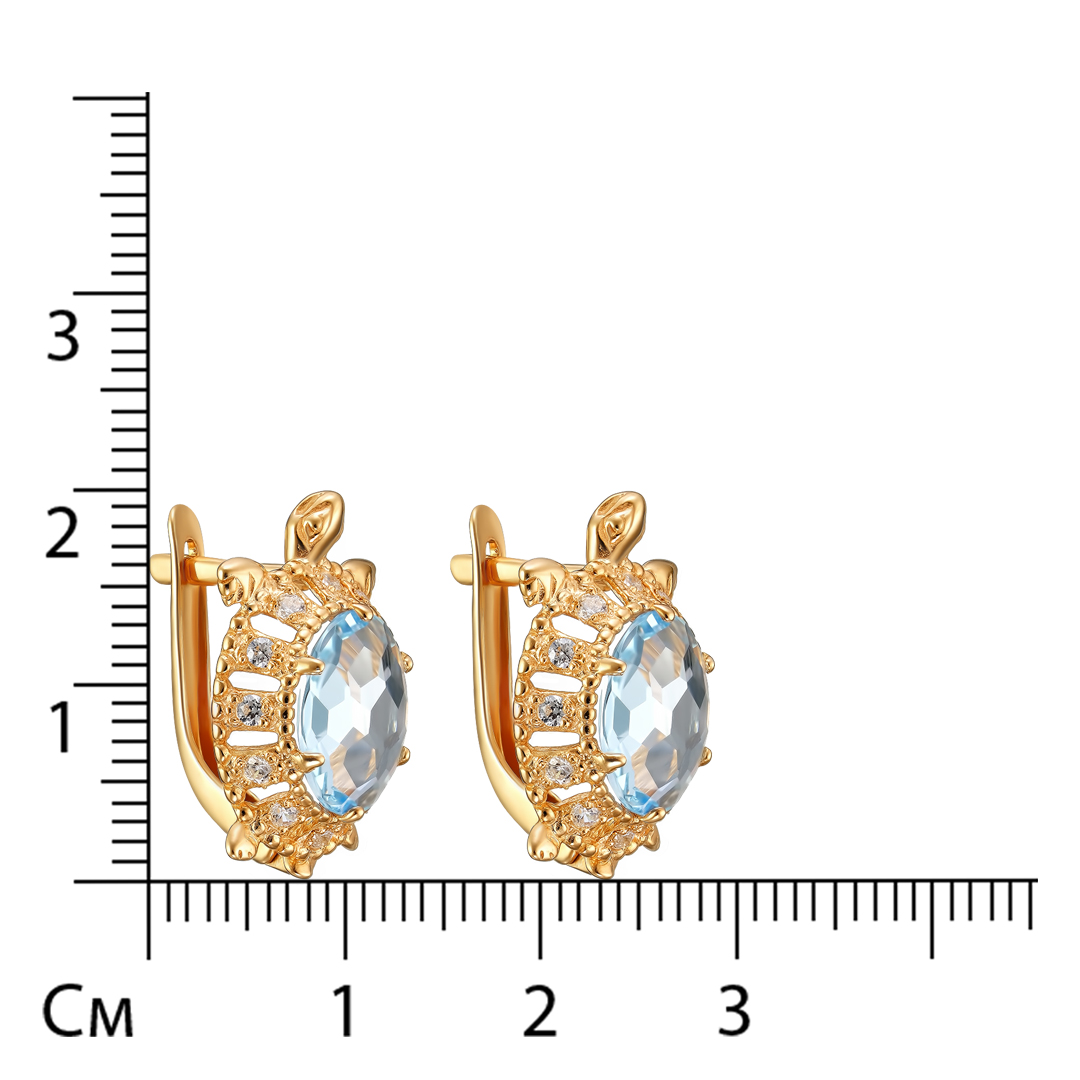 Серебряные серьги с топазами "Черепахи"