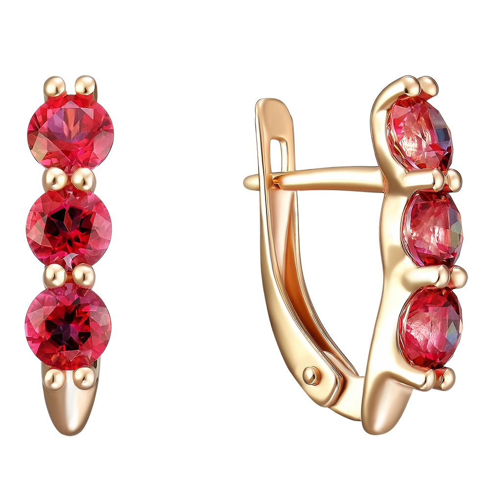 Серебряные серьги 925 пробы; вставки 6 Топаз SWAROVSKI;