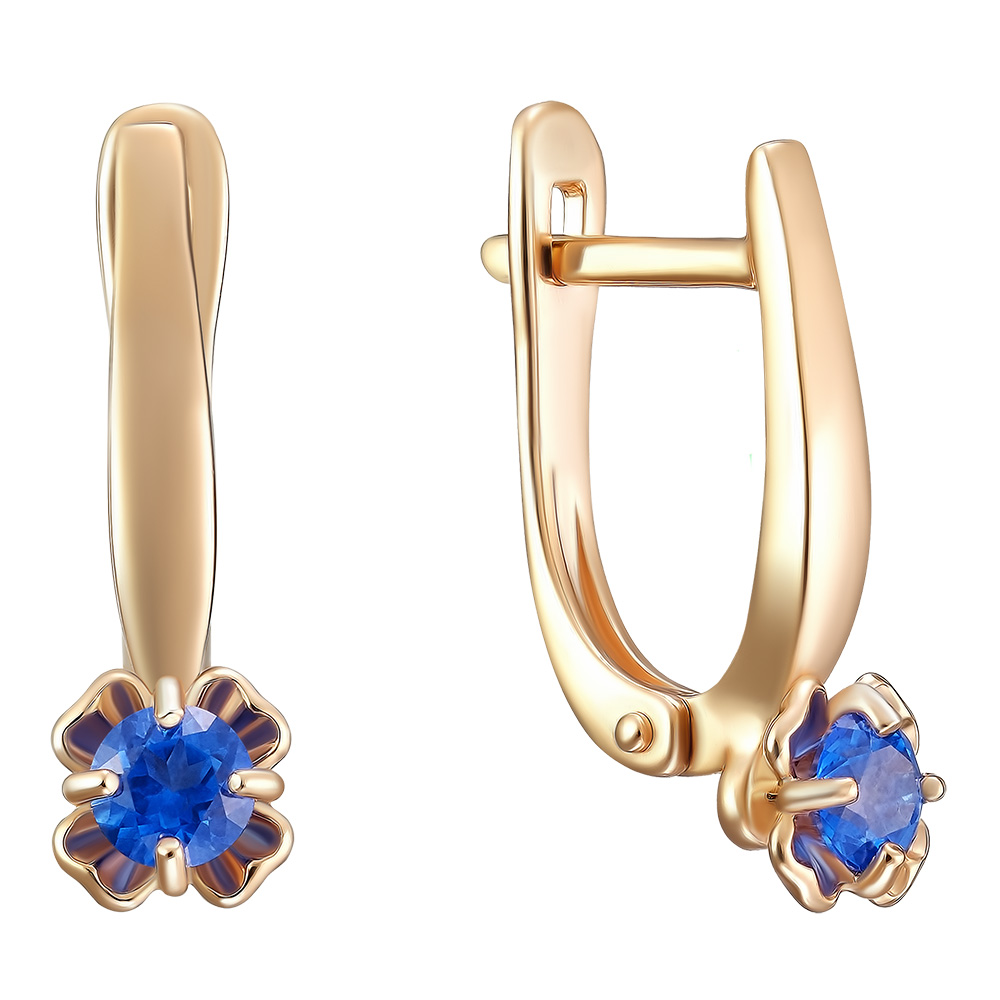 Серебряные серьги с топазами SWAROVSKI кашмир