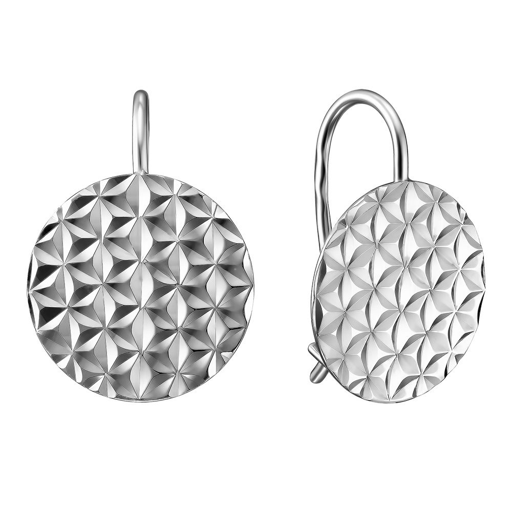 Серебряные серьги 925 пробы; с алмазной обработкой;