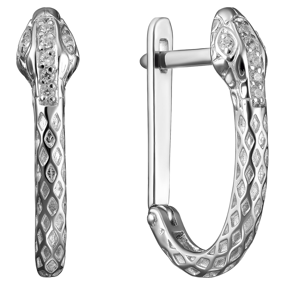 Серебряные серьги 925 пробы; вставки 14 Фианит бесцв.;