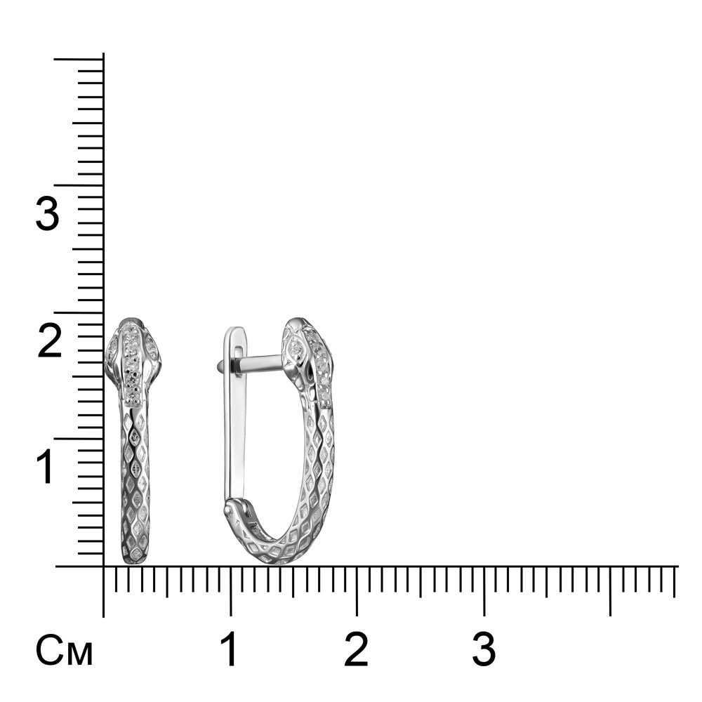 Серебряные серьги 925 пробы; вставки 14 Фианит бесцв.;