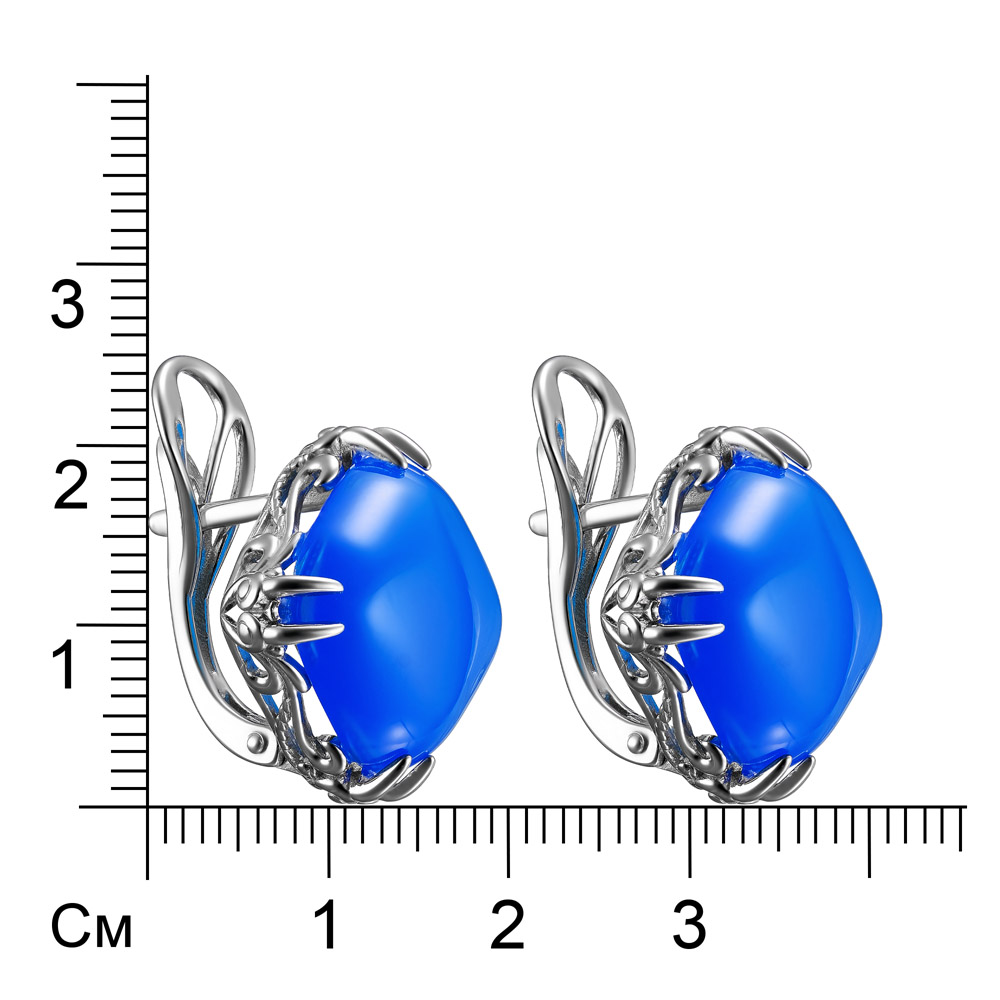 Серебряные серьги 925 пробы; вставки 2 Агат нат.;