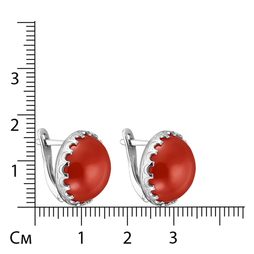 Серебряные серьги 925 пробы; вставки 2 Агат нат.;