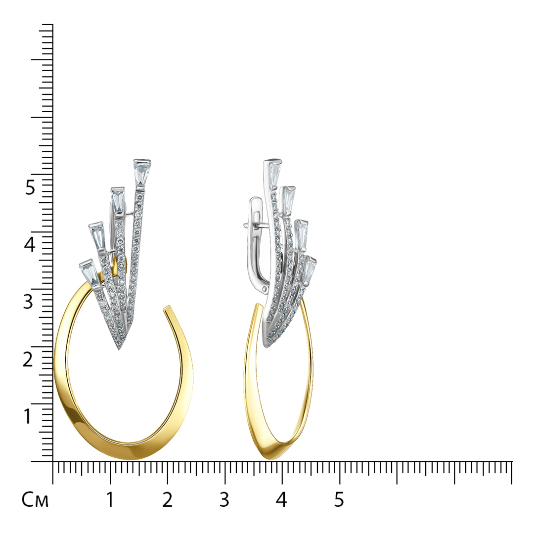 Серьги из комбинированного золота с бриллиантами