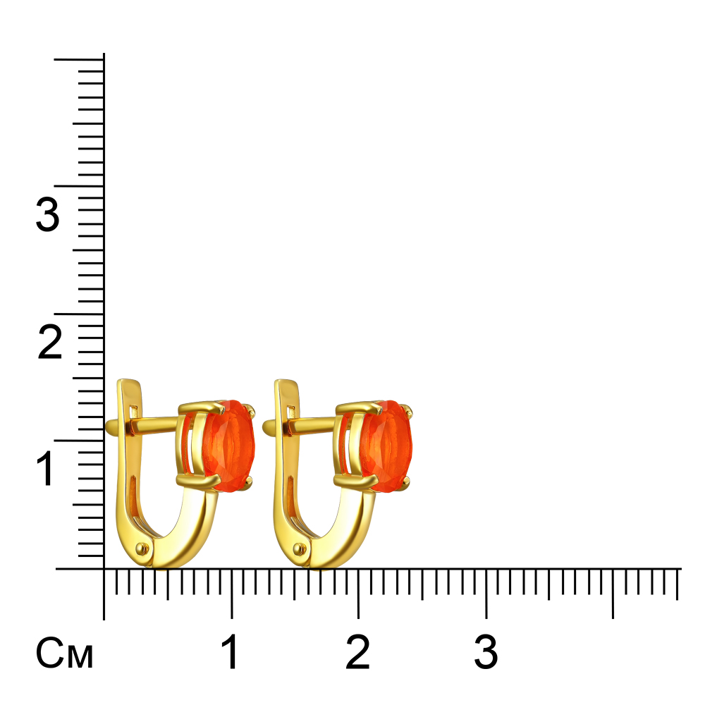Серебряные серьги 925 пробы; вставки 2 Опал огненный;