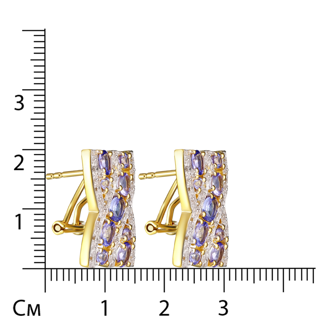 Серебряные серьги с танзанитами