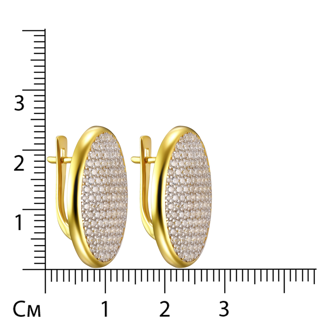 Серебряные серьги 925 пробы; вставки 206 Фианит бесцв.;