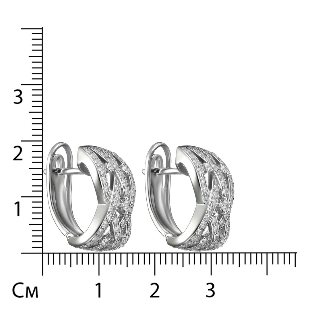 Серебряные серьги 925 пробы; вставки 118 Фианит бесцв.;
