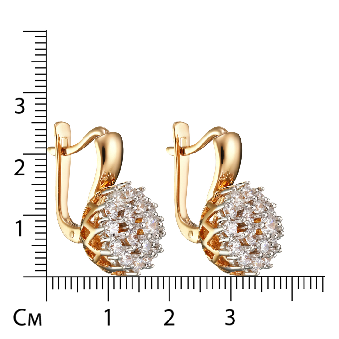 Серебряные серьги 925 пробы; вставки 38 Фианит бесцв.;