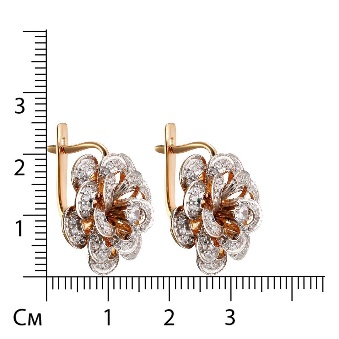 Серебряные серьги 925 пробы; вставки 142 Фианит бесцв.;