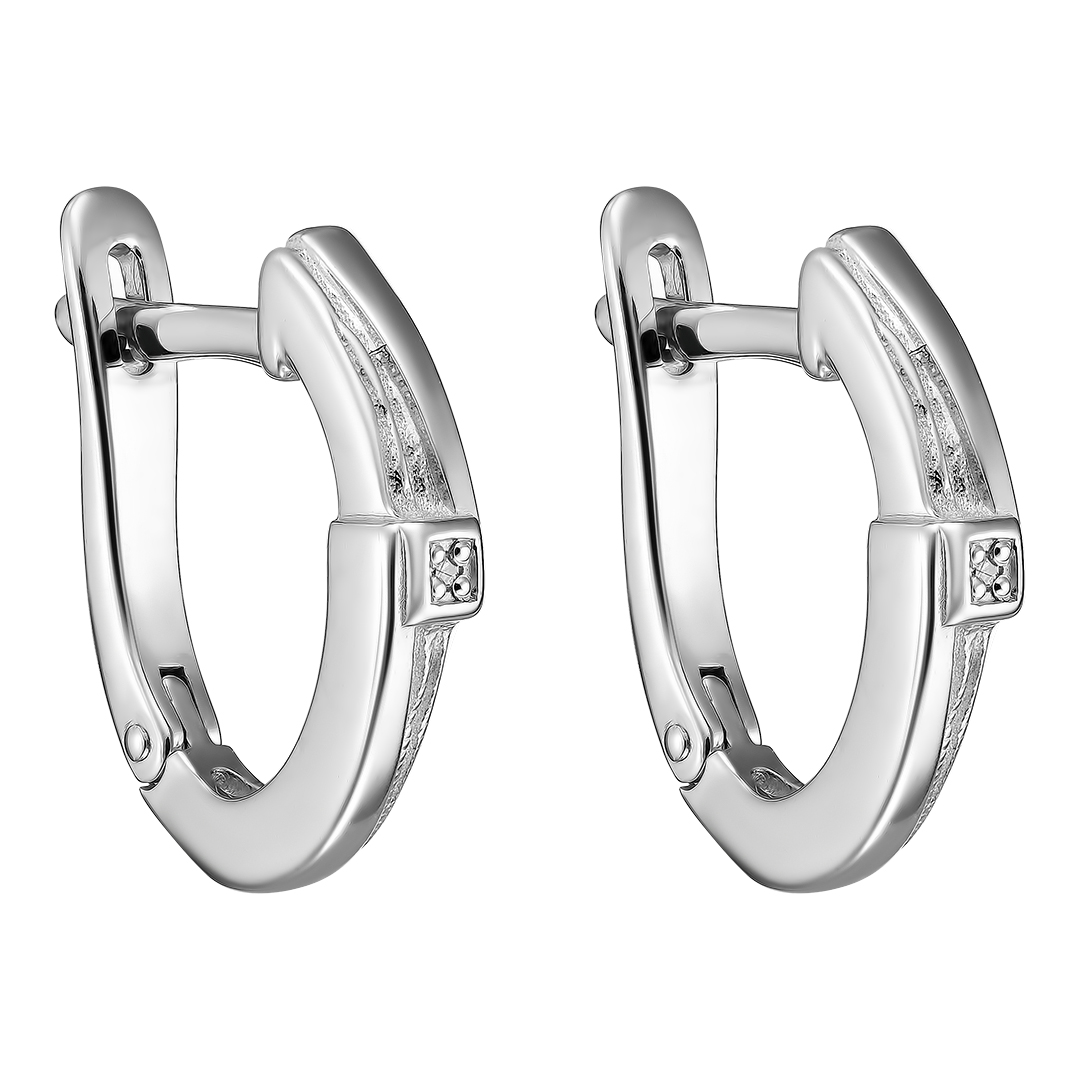 Серебряные серьги 925 пробы; вставки 2 Бр.Кр-17 0,008 2/3A;