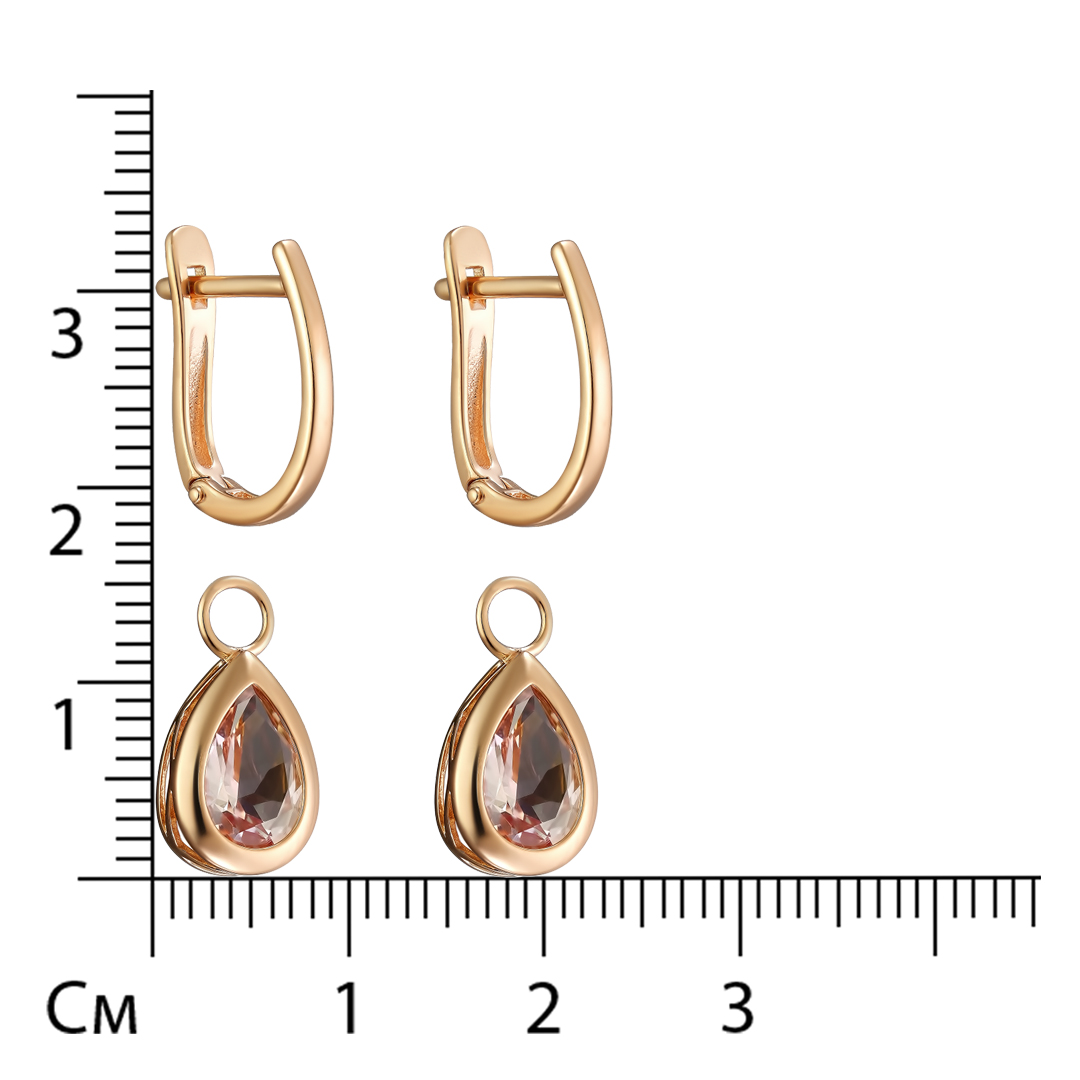 Серебряные серьги-трансформер 925 пробы; вставки 2 Топаз SWAROVSKI;