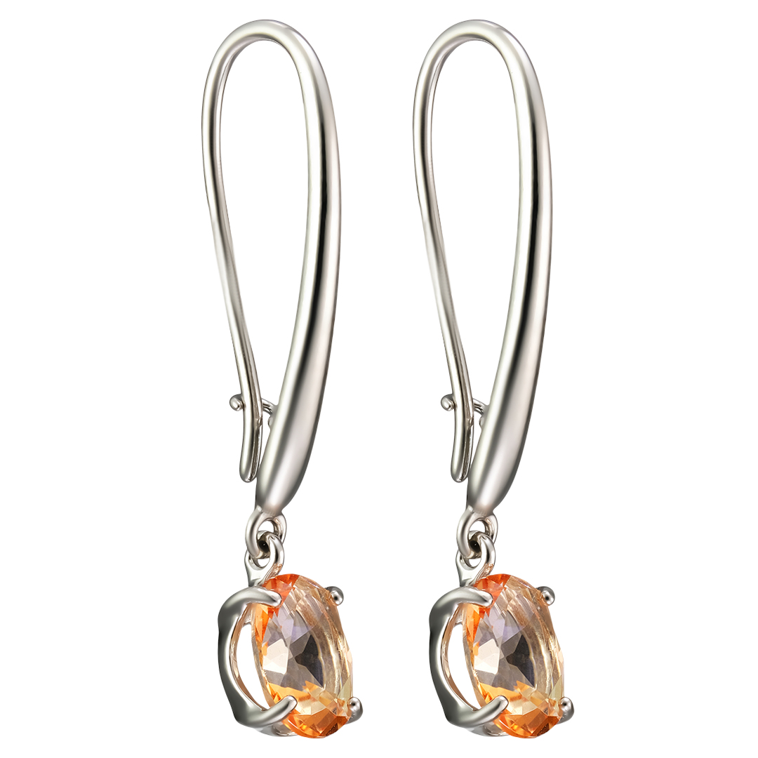 Серебряные серьги 925 пробы; вставки 2 Топаз SWAROVSKI;