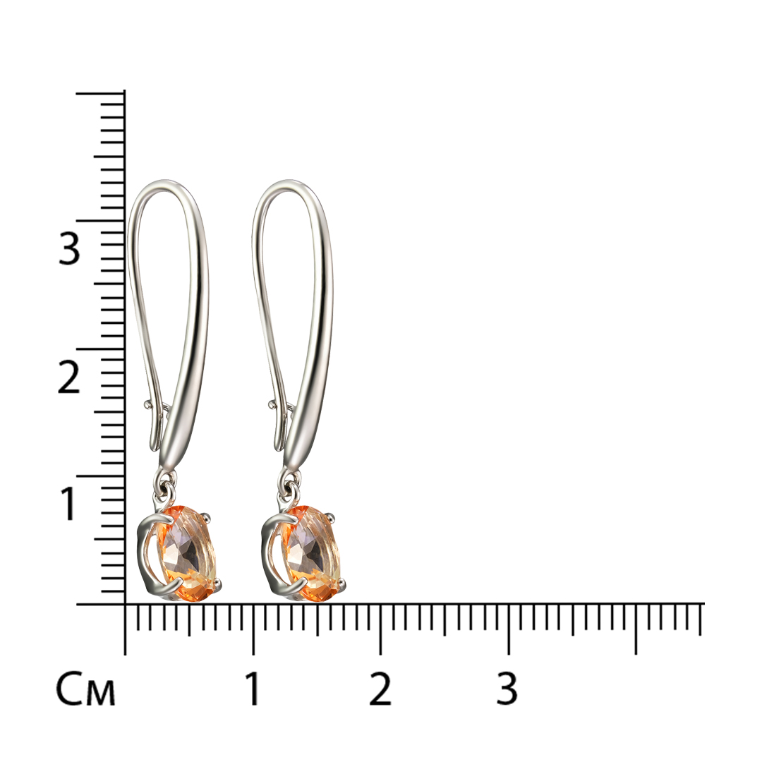 Серебряные серьги 925 пробы; вставки 2 Топаз SWAROVSKI;