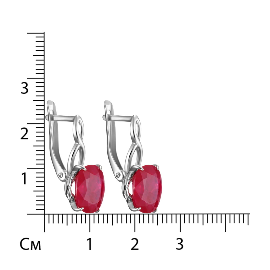 Серебряные серьги 925 пробы; вставки 2 Рубин 6,5 F/2
