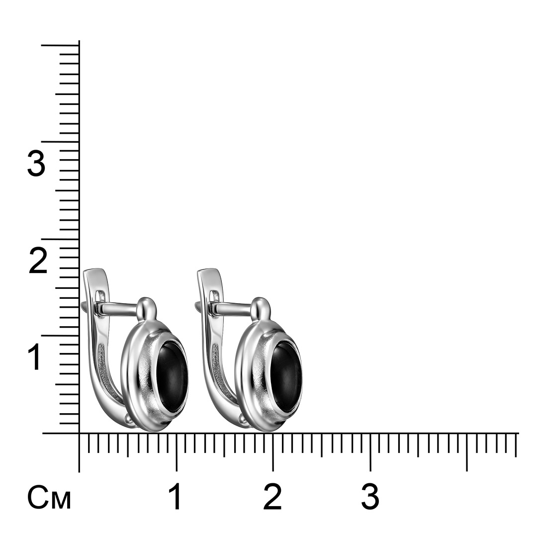Серебряные серьги 925 пробы; вставки 2 Диопсид черный;