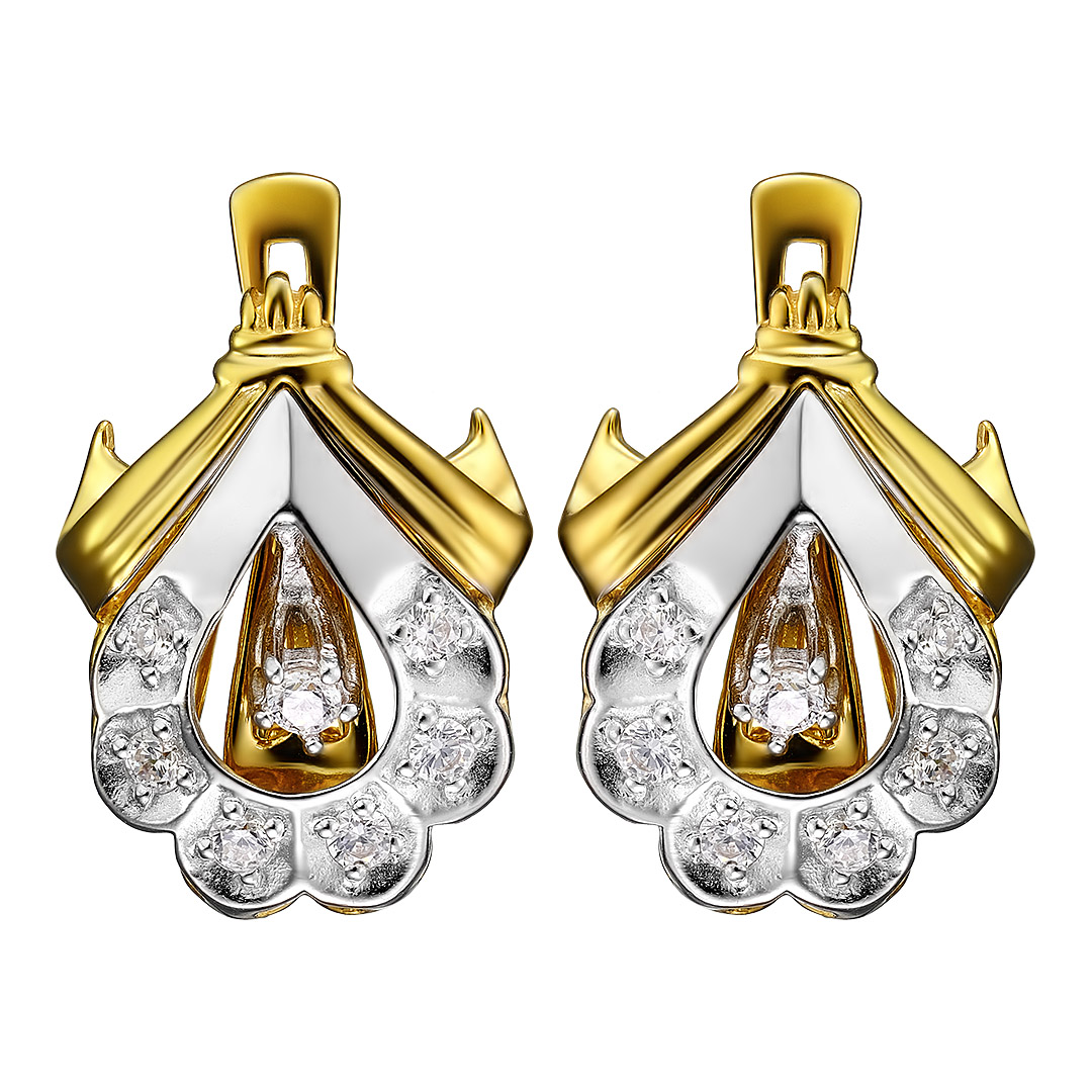 Серебряные серьги с фианитами