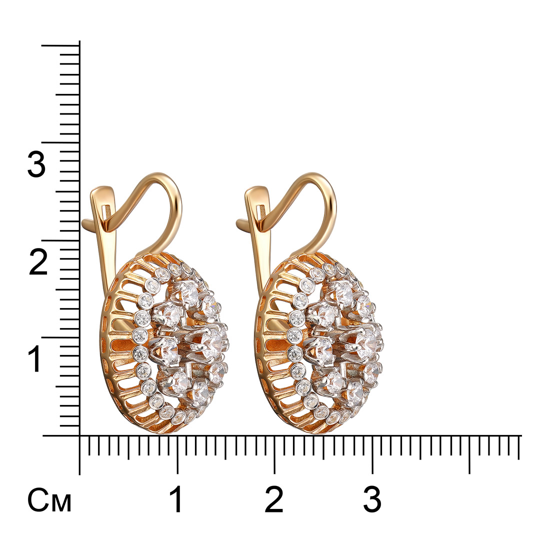Серебряные серьги 925 пробы; вставки 66 Фианит бесцв.;