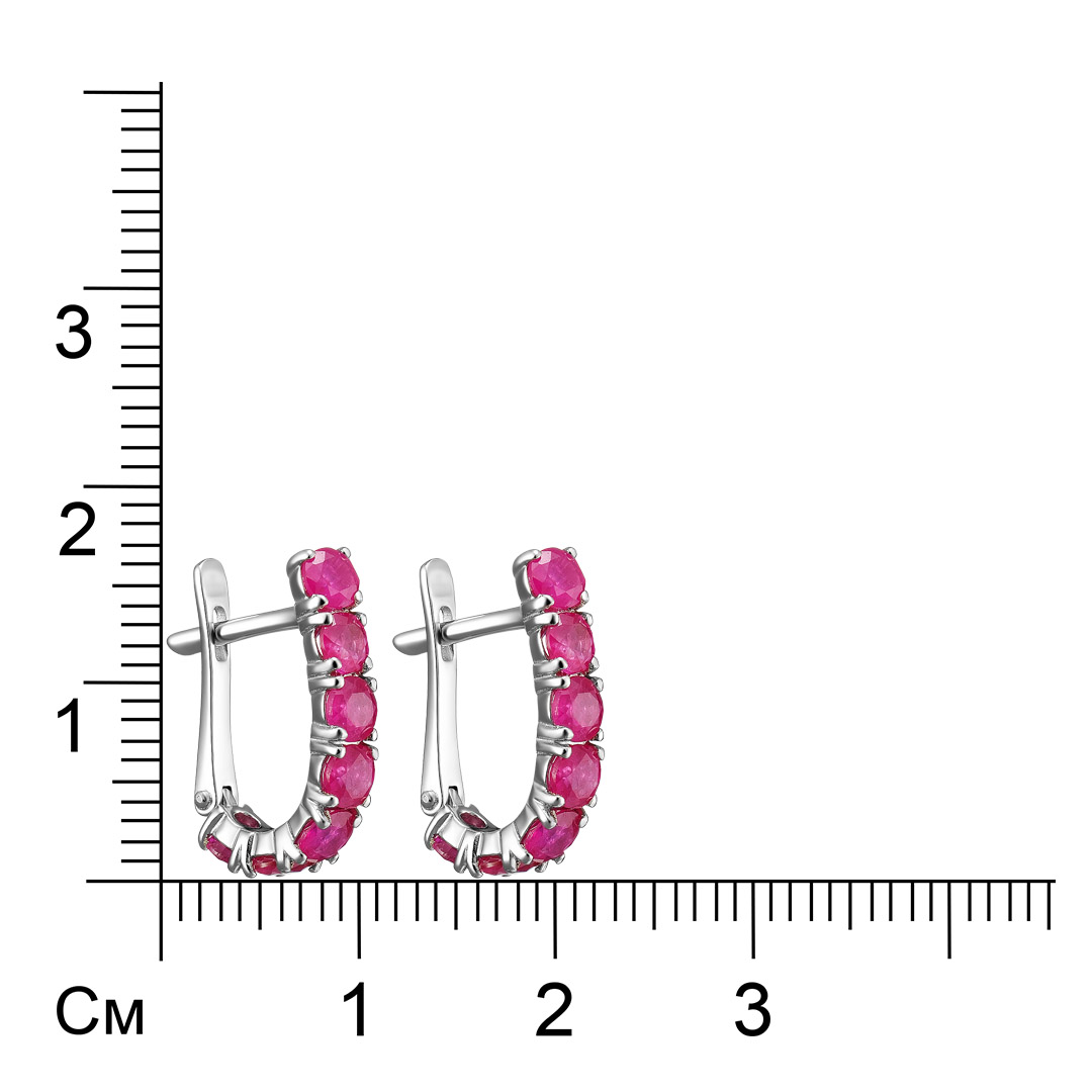 Серебряные серьги с рубинами