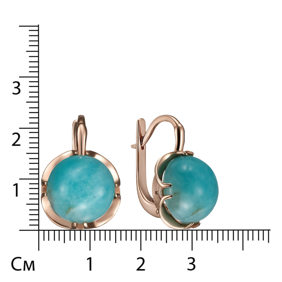 Серебряные серьги 925 пробы; вставки 2 Амазонит;