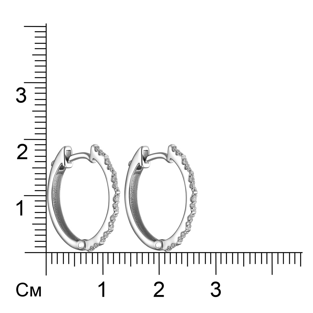 Серебряные серьги 925 пробы; вставки 28 Бр.Кр-17 0,13 2/3A;