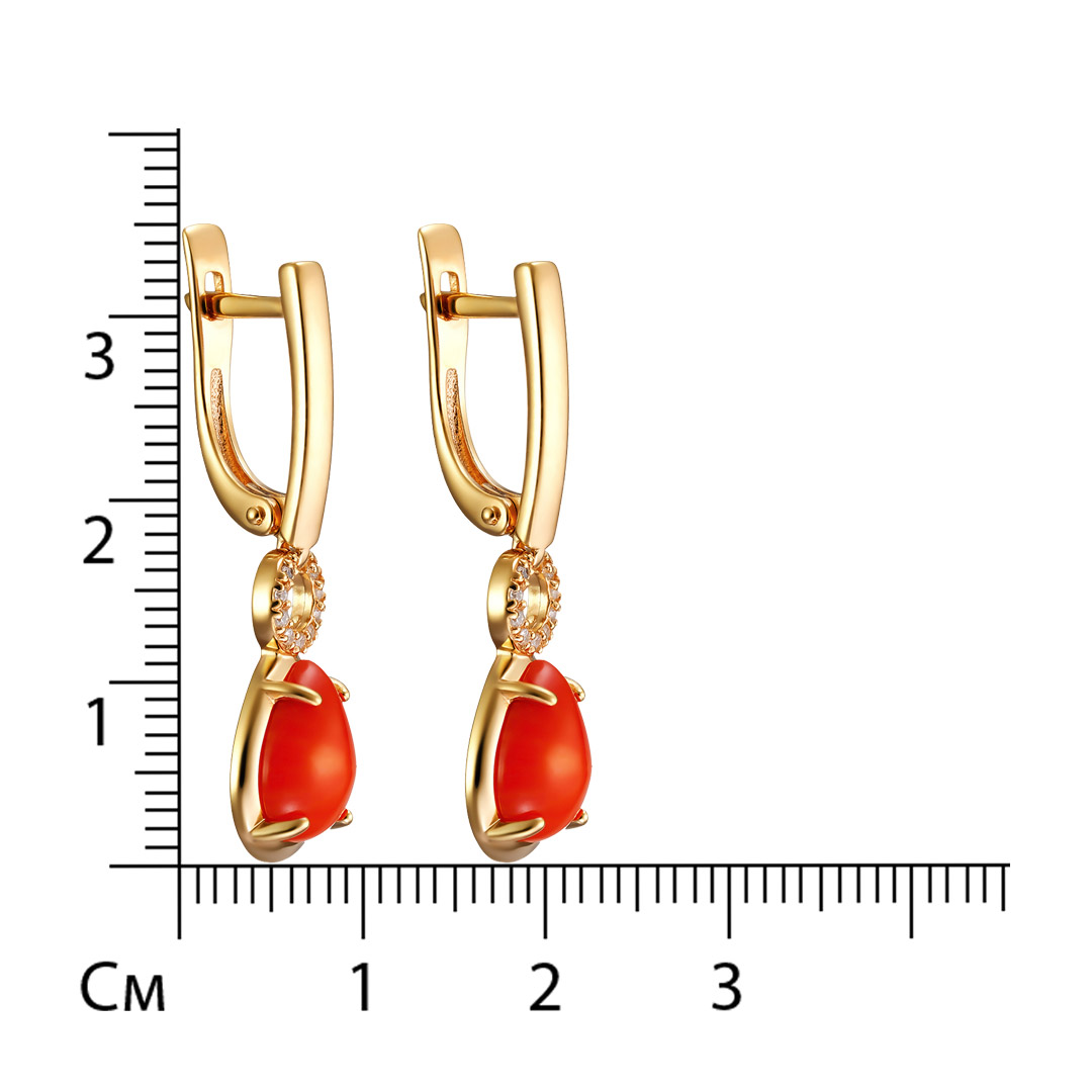 Серебряные серьги с кораллами