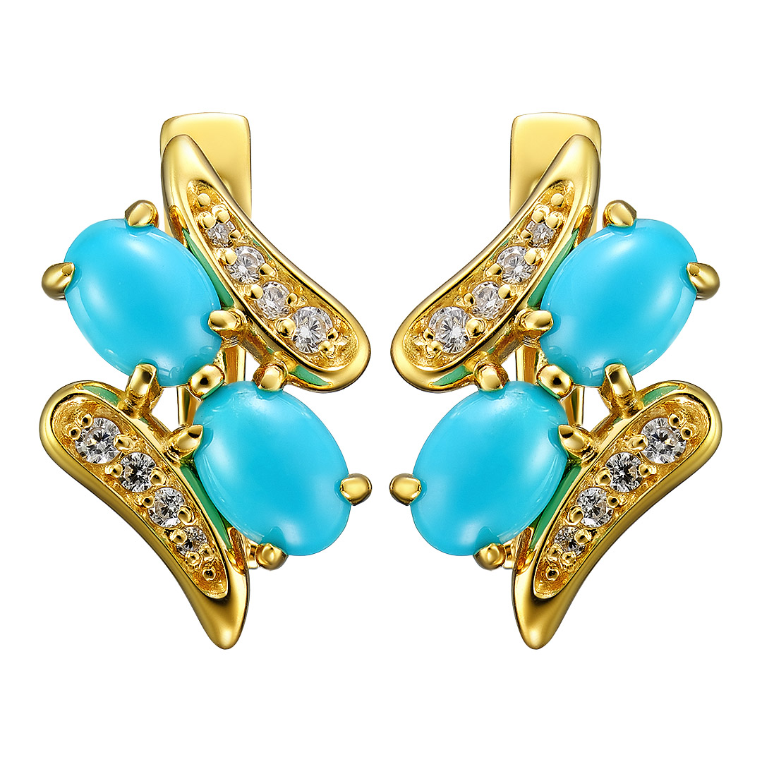Серебряные серьги с бирюзой