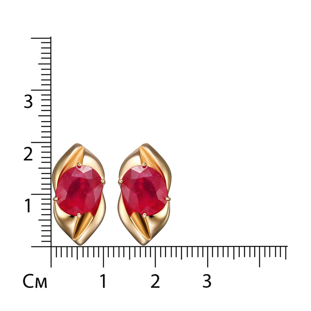 Серебряные серьги 925 пробы; вставки 2 Рубин F/2 7,176;