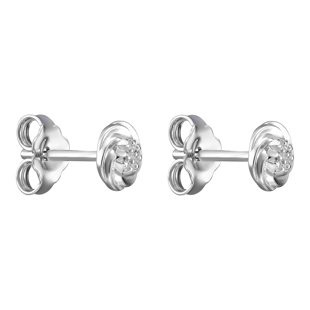 Серебряные серьги-пусеты 925 пробы; вставки 2 Бр.Кр-17 0,01 2/3А;