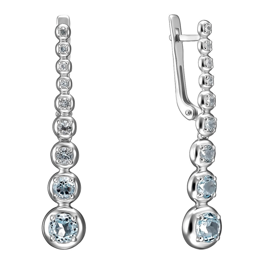 Серебряные серьги 925 пробы; вставки 18 Топаз;