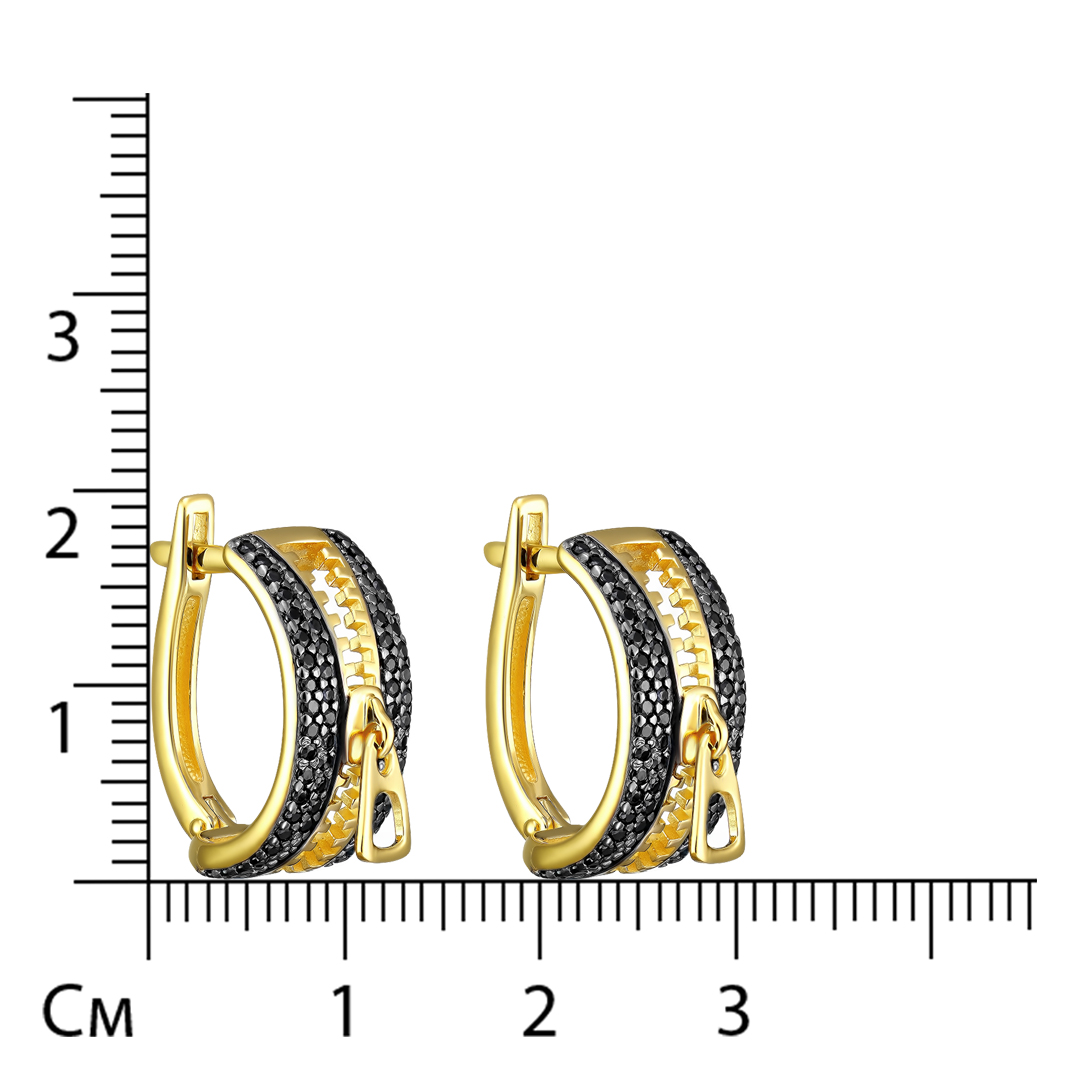 Серебряные серьги 925 пробы; чернение; вставки 120 Шпинель черная;