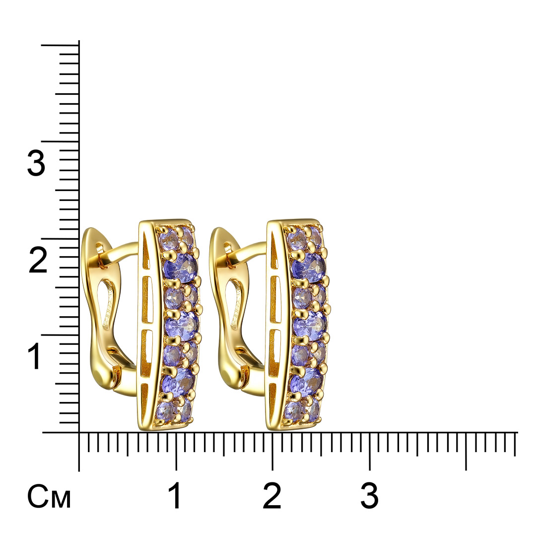 Серебряные серьги 925 пробы; вставки 22 Танзанит 2,56 ct;