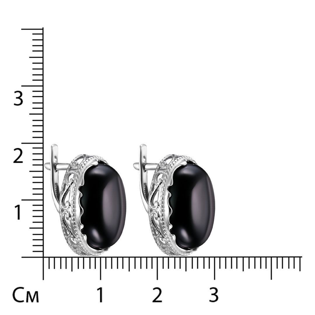Серебряные серьги 925 пробы; вставки 2 Агат;