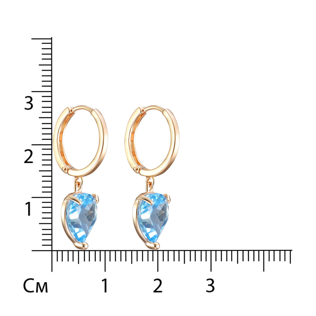 Серебряные серьги 925 пробы; вставки 2 Топаз sky;