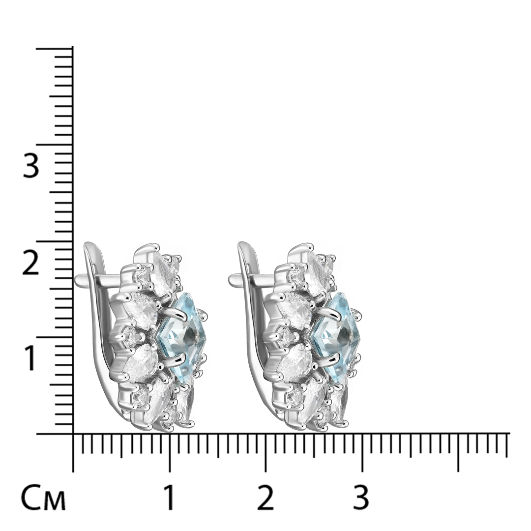 Серебряные серьги с топазами
