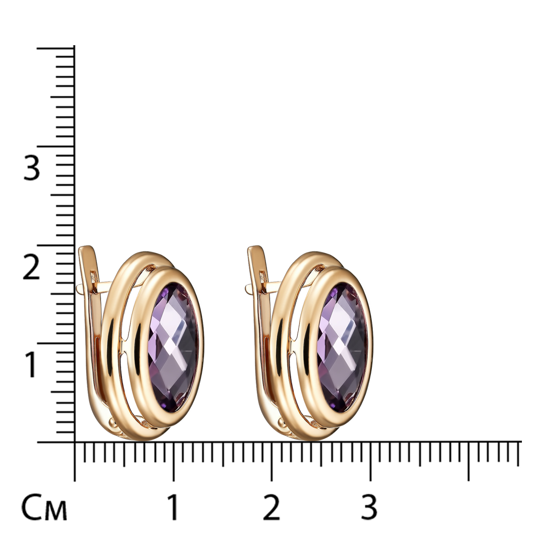 Серебряные серьги 925 пробы; вставки 2 Аметист;
