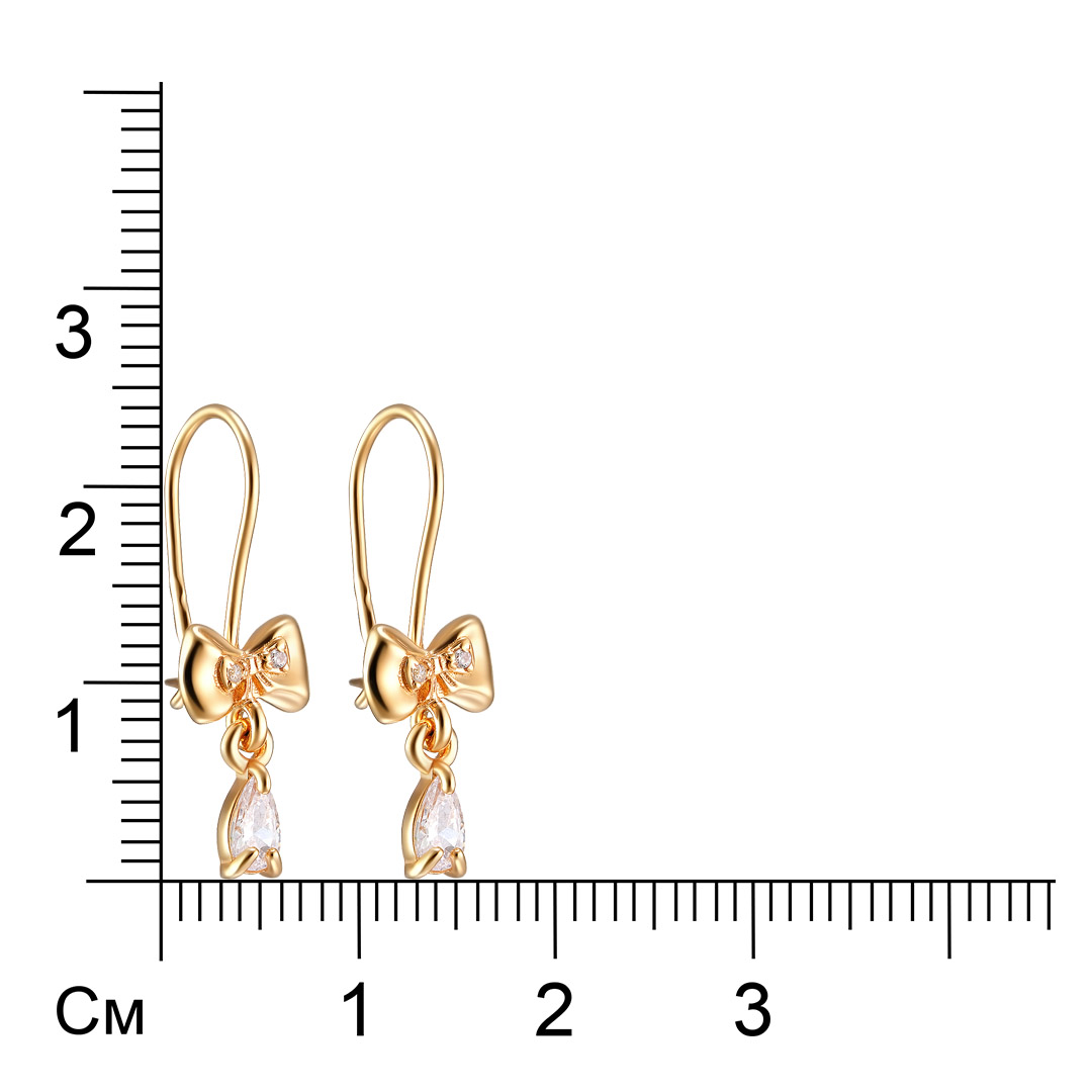 Серебряные серьги 925 пробы; вставки 6 Фианит бесцв.;