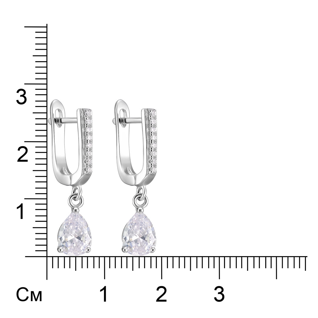 Серебряные серьги 925 пробы; вставки 18 Фианит бесцв.;