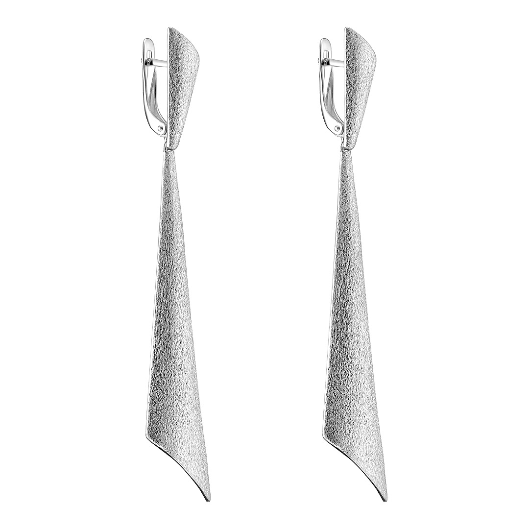 Серебряные серьги 925 пробы; матирование;