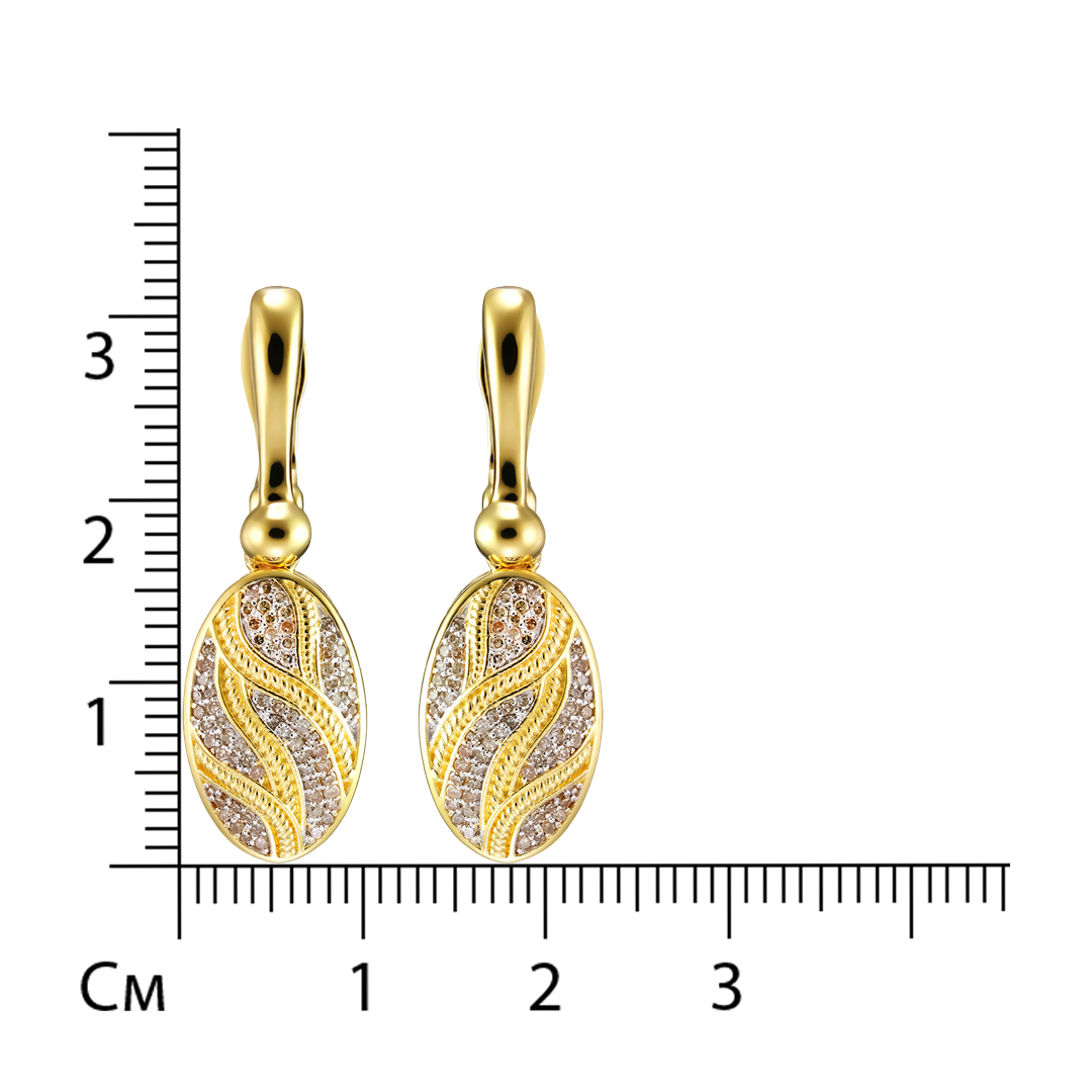 Серебряные серьги 925 пробы; вставки 138 Бр.Кр-57 0,48ct 6/8;
